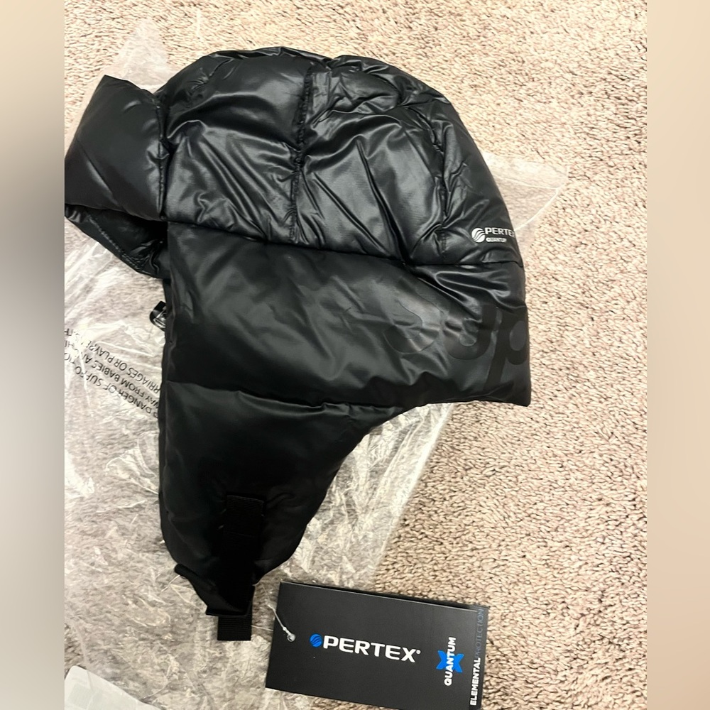 Supreme black insulated hat with ear flaps